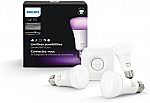 Philips - Hue White and Color Ambiance A19 Starter Kit - Multicolor $109.99