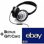 Bose QuietComfort 3 Acoustic Noise Cancelling headphones +$20 Ebay Gift Card $140