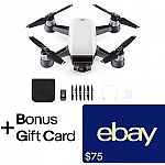 DJI Spark Alpine White Quadcopter Drone + 1 Extra Battery + $75 eBay Gift Card! for $399