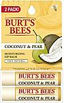 2-Pack Burt's Bees 100% Natural Moisturizing Lip Balm (Coconut & Pear) $3.70