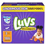Luvs Ultra Leakguards Diapers (Various Size) $22.98 + Get $25 Gift Card on $100 w/ Club pickup or Scan & Go