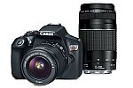 Canon EOS Rebel T6 DSLR Camera with 18-55mm & 75-300mm Lenses (Refurbished) $279.99