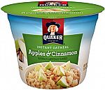 12-Pk Quaker Instant Oatmeal Cups (Apples/Cinnamon) $2.30