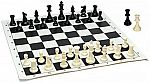 Best Value Tournament Chess Set - Filled Chess Pieces and Black Roll-Up Vinyl Chess Board $9 (Save 57%)