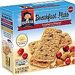 8-Pack Quaker Breakfast Flats, Cranberry Almond, Breakfast Bars (5 Packets Per Box) $13 or less
