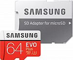 Samsung - EVO Plus 64GB microSDXC UHS-I Memory Card $19.99