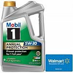 Select Mobil 1 Annual Protection 5QT Full Synthetic Oil $39.88 + $10 Walmart Gift Card