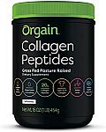 Orgain 16-oz Grass Fed Pasture Raised Hydrolyzed Collagen Protein Powder, Gluten Free, Soy Free, Non-GMO, Type I and III $16.50 or Less