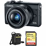 Canon M100 Mirrorless Digital Camera w/ 15-45mm Lens + Pro-100 Printer $359 after Rebate