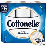 36-Count Cottonelle Ultra CleanCare Toilet Paper $15.13