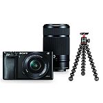 Sony Alpha A6000 Mirrorless with 16-50mm & 55-210mm OSS Lenses + Joby Pod 3K Tripod $598