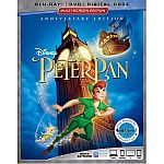Peter Pan (Anniversary Edition) (Blu-ray + DVD + Digital Code) $11.65