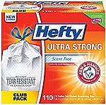 110-Ct 13-Gallon Hefty Ultra Strong Trash Bags (Scent Free) $9.50 & More