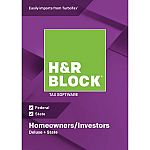 H&R Block 2018 Deluxe Fed+State Win Download $18 and more