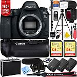 Canon EOS 6D Mark II Full-Frame DSLR Camera&Pro Memory Triple Battery Recording Bundle $1299