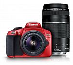 Refurbished EOS Rebel T6 EF-S 18-55 Red with EF 75-300mm f/4-5.6 III $280