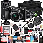 Sony a6000 Alpha Mirrorless Digital Camera 2 Lens Kit 16-50mm & 55-210mm Bundle $550, Sony a7 II Full-Frame Camera Bundle (body) $798