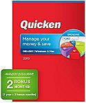 Quicken Deluxe 2019 Personal Finance Software 1-Year + 2 Bonus Months [PC/Mac Disc] $27.50