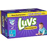 108-Count Luvs Ultra Leakguards Size 2 Diapers $5 or Less