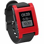 Pebble Smartwatch (Cherry Red, TPU Rubber Band) $23