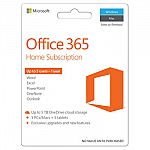 Microsoft Office 365 Home 2016 Subscription (5 users, PC/Mac Key Card) $59.99