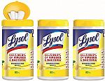 3-pack  Lysol Disinfecting Wipes, Lemon & Lime Blossom, 240ct in Total $8.40