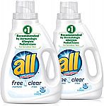 2-Count all Liquid Laundry Detergent 62 Total Loads $4.48 
