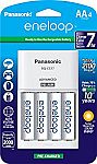 Panasonic Advanced Battery Charger Pack with 4 AA eneloop Rechargeable Batteries $17