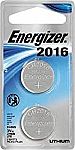 2-Count Energizer Lithium Coin Watch/Electronic Battery 2016 $1.90