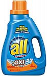 all Liquid Laundry Detergent with OXI Stain Removers and Whiteners, 46.5 Fluid Ounces, 26 Loads $2.84