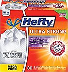 80 Ct Hefty Ultra Strong 13 Gal Trash Bags $8.64