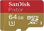 SanDisk Pixtor Advanced 64GB microSDXC UHS-I Memory Card $30 (Org $135)