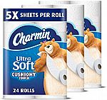 24-Ct Charmin Ultra Soft Toilet Paper (Family Mega Roll) $23.50 and More