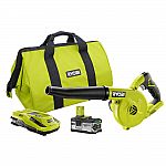 Ryobi 18-Volt ONE+ Cordless Lithium-Ion Brushless Workshop Blower Kit with 4.0Ah Lithium Plus Battery $69.90 (50% off)