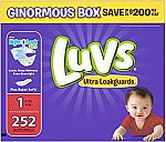 Luvs Ultra Leakguards Disposable Diapers: 198-Ct Size 3 / 148-Count Size 5 $19.93, 