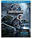 Jurassic World (Blu-Ray + DVD + Digital) Movie + $7 Off Atom Movie Tickets $7.50