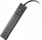 Insignia 6-Outlet Surge Protector Strip $6 (org $15)