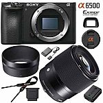 Sony ILCE-6500 a6500 4K Mirrorless Camera w Sigma 30mm F1.4 DC DN Lens $1319