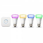 Refurbished Philips Hue Gen 3 White & Color A19 4-Bulb Kit $102