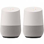 Google Smart Speaker with Google Assistant, White/Slate (2 Pack) $134