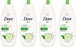 4-Pack Dove go fresh Body Wash Cucumber and Green Tea 22 oz $10.62