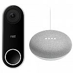 Nest Hello Smart WiFi HD Video Doorbell + Google Home Mini $170