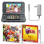 Nintendo New 3DS XL Console (Black) w/ Super Smash Bros 3D + Zelda: Ocarina of Time 3D $190 + Free Google Home Mini