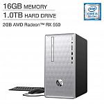 HP Pavilion Desktop (i5-8400 16GB 1TB Radeon RX 550) $499