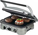 Cuisinart GR-4N Stainless Steel 4-in-1 Grill/Griddle and Panini Press $39.99 (Org $80)