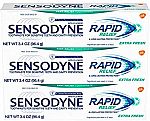 Sensodyne Rapid Relief Sensitivity Toothpaste, 3.4 oz (Pack of 3) $12.37