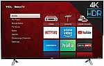 TCL 49" 4K Ultra HD Roku Smart LED TV (2017 Model 49S405) $280