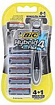 BIC Hybrid 4 Flex Men's Disposable Razor, 1 Handle, 4 Cartridges $2.67 