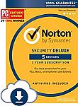 Norton Security Deluxe – 5 Devices – 1 Year Subscription $14.99