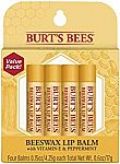 4-Pk Burt's Bees 100% Natural Moisturizing Lip Balm (Original Beeswax) $6.05